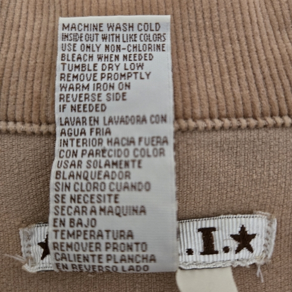 Vintage A.M.I. Y2K Women's Size M Tan Corduroy Jacket Stretch Boho Trucker-Style - Picture 6 of 15